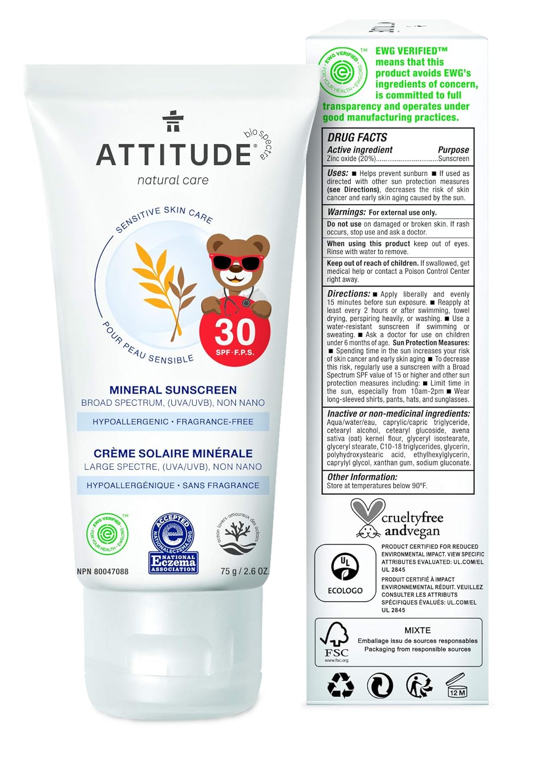 attitude mineral sensitive skin sunscreen