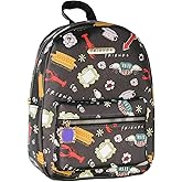 Bioworld Friends TV Show Allover Toss Print Faux Saffiano Leather Mini Backpack Bag