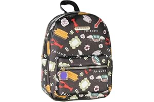 Bioworld Friends TV Show Allover Toss Print Faux Saffiano Leather Mini Backpack Bag