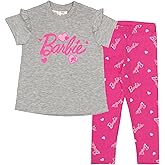 Barbie Girls Short Sleeve T-Shirt & Leggings Set, Short Sleeve Tee and Leggings 2 Piece Set for Girls