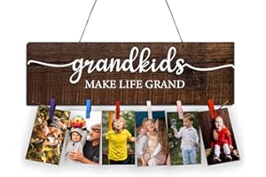 Zhuper Mothers Day Gifts for Grandma From Grandkids,First Time Grandma Gifts,Grandkids Make Life Grand Brag Board,Nana Granny Picture Frame Photo Board