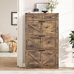 Halitaa Shoe Cabinet with 3 Flip Drawers & 2