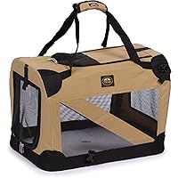 Folding Zippered 360° Vista View House Pet Crate, X-Small, Khaki