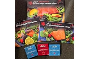 JET SET SAM Smoked Salmon Food Gift Pack Featuring Wild Canadian Salmon, Lobster Spread, Crab Pate and Salmon Spread | Food Gift Box