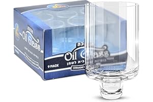 Ner Mitzvah Chanukah Menorah Oil Glass Cups - Glass Oil Insert Cups for Menorahs - #14 (9 Pack)