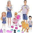Family Dollhouse Dolls Playset - 6 People, Pets & Accessories for 3-12 Years Old | Toddler Gift with Pregnant Mom, Dad, 3 Kid