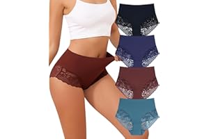 Levao Women's Lace Boyshort Underwear No Show Boxers Brief for Women, High Waisted Boy Short Panties