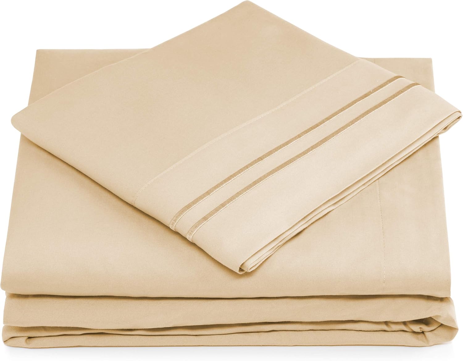 King Size Sheet Set - 4 Piece Set - Deep Pocket - Super Soft Luxury Hotel Bed Sheets - Hypoallergenic - Stain, Fade & Wrinkle Resistant - Kings Sheets - Cozy - Cream Bedsheets - 4 PC: Home & Kitchen