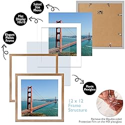 HEYTUYA 12x12 inch Picture Frame Rustic Brown for