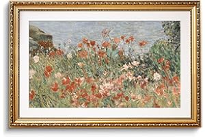 ARPEOTCY Vintage Gold Framed Large Wall Art, Retro Garden Shoals Sea Sky, Canvas Prints Artwork with Antique Frame, Victorian Wall Paintings Decor for Living Room Bedroom, 20x30 inch