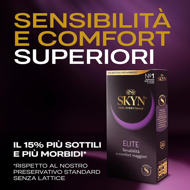 Elite - Preservativi Senza Lattice in Poliisoprene - Ultramorbidi e Ultrasottili, 22 Pezzi