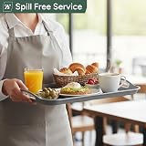 Zuvo Anti-Slip Food Serving Tray Set of 2 – BPA-Free Plastic Grey view 3