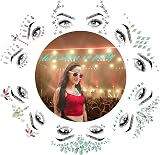 SHINEYES 6 Pcs Gemstone Face Stickers Rhinestone Temporary Tattoo Festival view 2