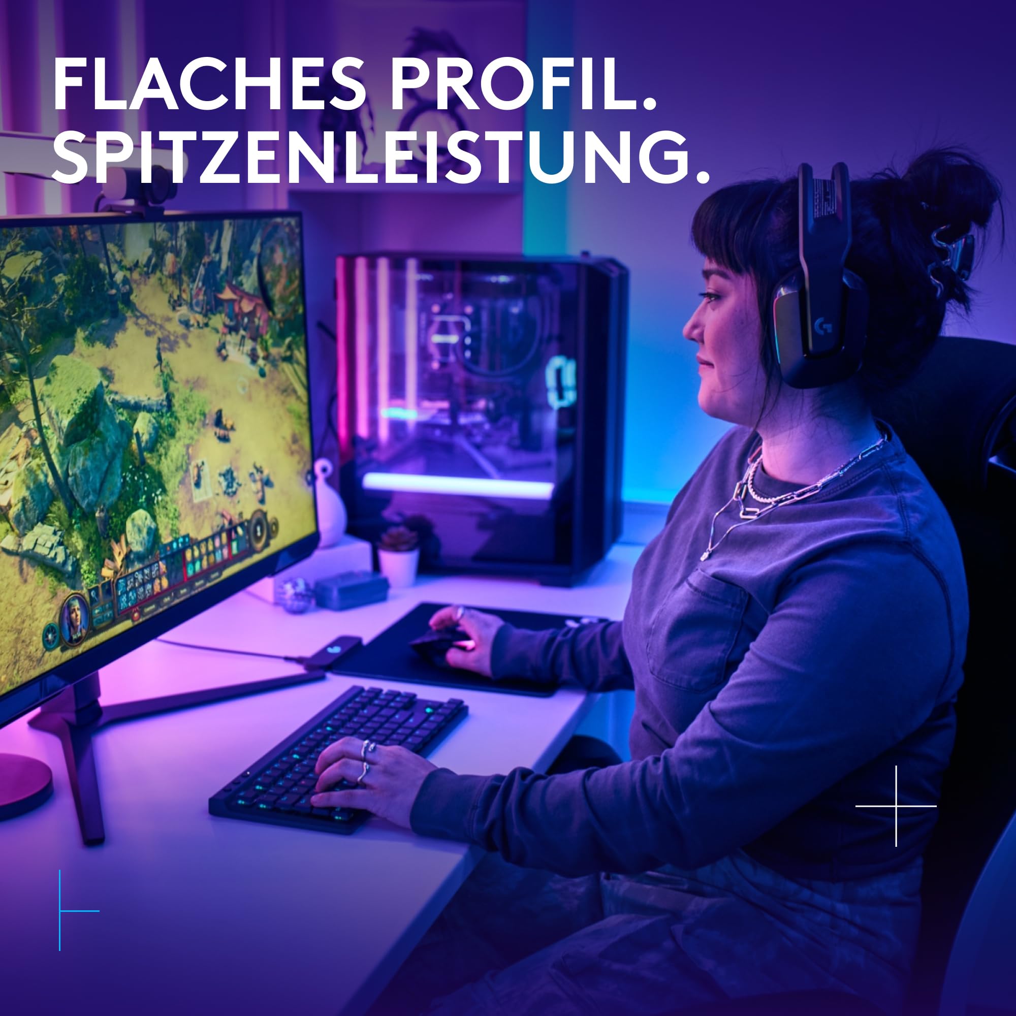 Logitech G G515 Lightspeed TKL kabellose Flache Gaming-Tastatur, LIGHTSYNC RGB, dünnes Profil ohne Ziffernblock, PBT-Tastenkappen, taktile mechanische Switches, Deutsches QWERTZ-Layout - Schwarz 2