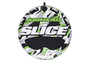 Airhead Slice Towable 2-4 Rider Models, Tube for Boating and Water Sports, Heavy Duty Full Nylon Cover with Zipper, EVA Foam Pads, and Patented Speed Safety Valve for Easy Inflating & Deflating