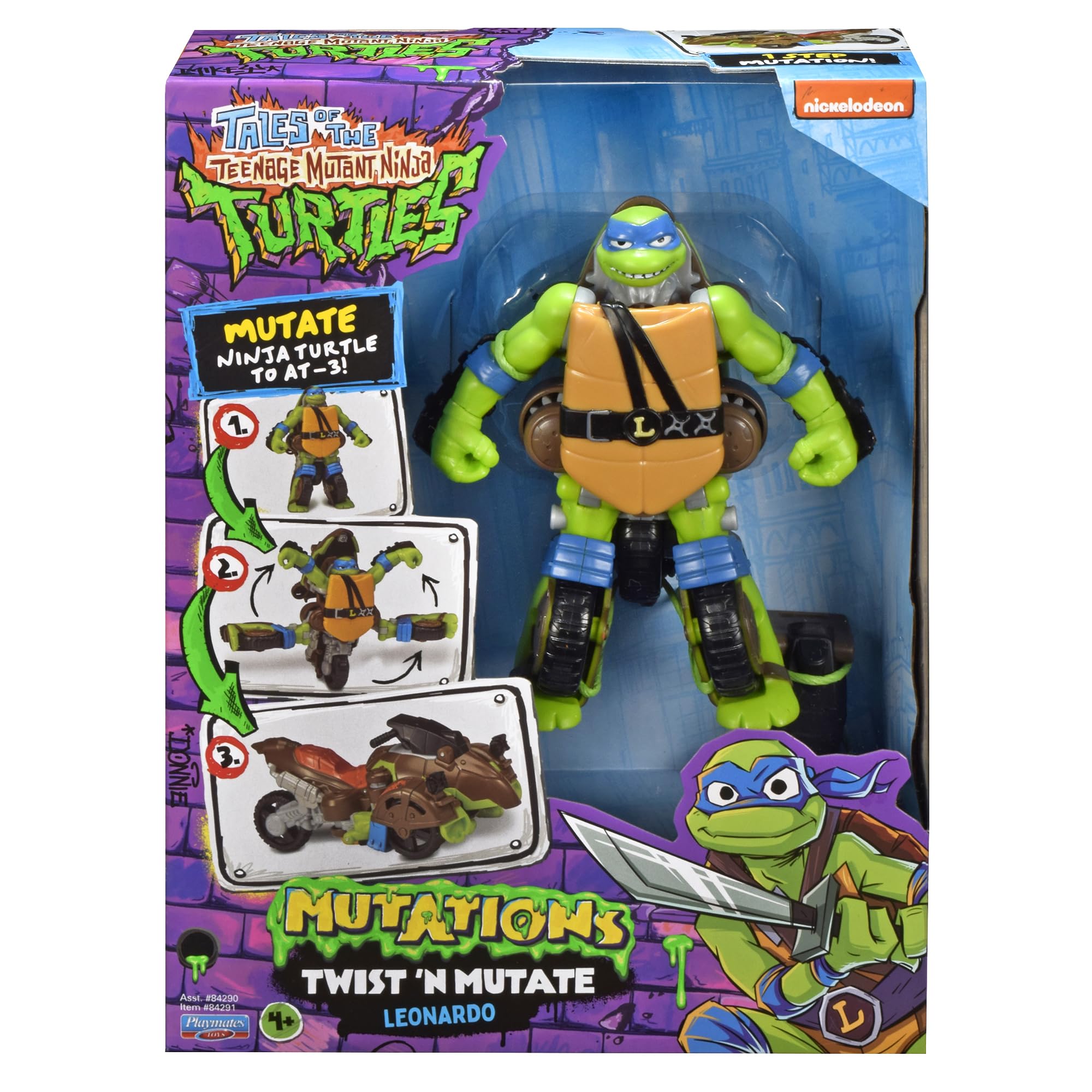 Teenage Mutant Ninja Turtles: Mutations Twist N Mutate Leonardo to 3-Wheel Sling Shot Vehicle by Playmates Toys