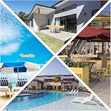 OKPOW Parasol Cover Cantilever 2.5m 2.7m 3m 4m Waterproof 600D Khaki view 4