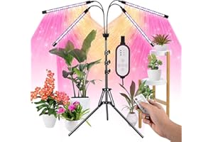 zyzykeji LED Grow Lights for Indoor Plants with 15-60 inches Adjustable Tripod Stand Plant Light with 4/8/12H Timer with Remote Control…