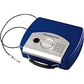 SentrySafe Small Blue Safe with Digital Keypad, Lock Box for Dorm or Travel can Store Money, Jewelry, Passports, &lrm;0.08 Cubic Feet, Exterior: 2.9 x 10 x 7.9 inches, P008EBLU