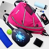 ZOEA Rose Red Pickleball Backpack Sling Bag with Fence Hook Water Bottle Holder view 3