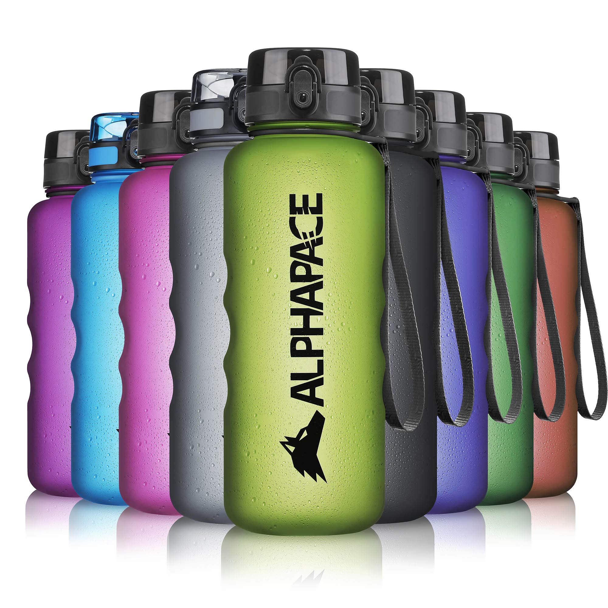 ALPHAPACE Water Bottle, Leak Proof 1500ml Drinks Bottle, BPA Free Bottle for Sports, Cycling & Outdoor Activities, Sports Bottle with Fruit Infuser, Lime Green