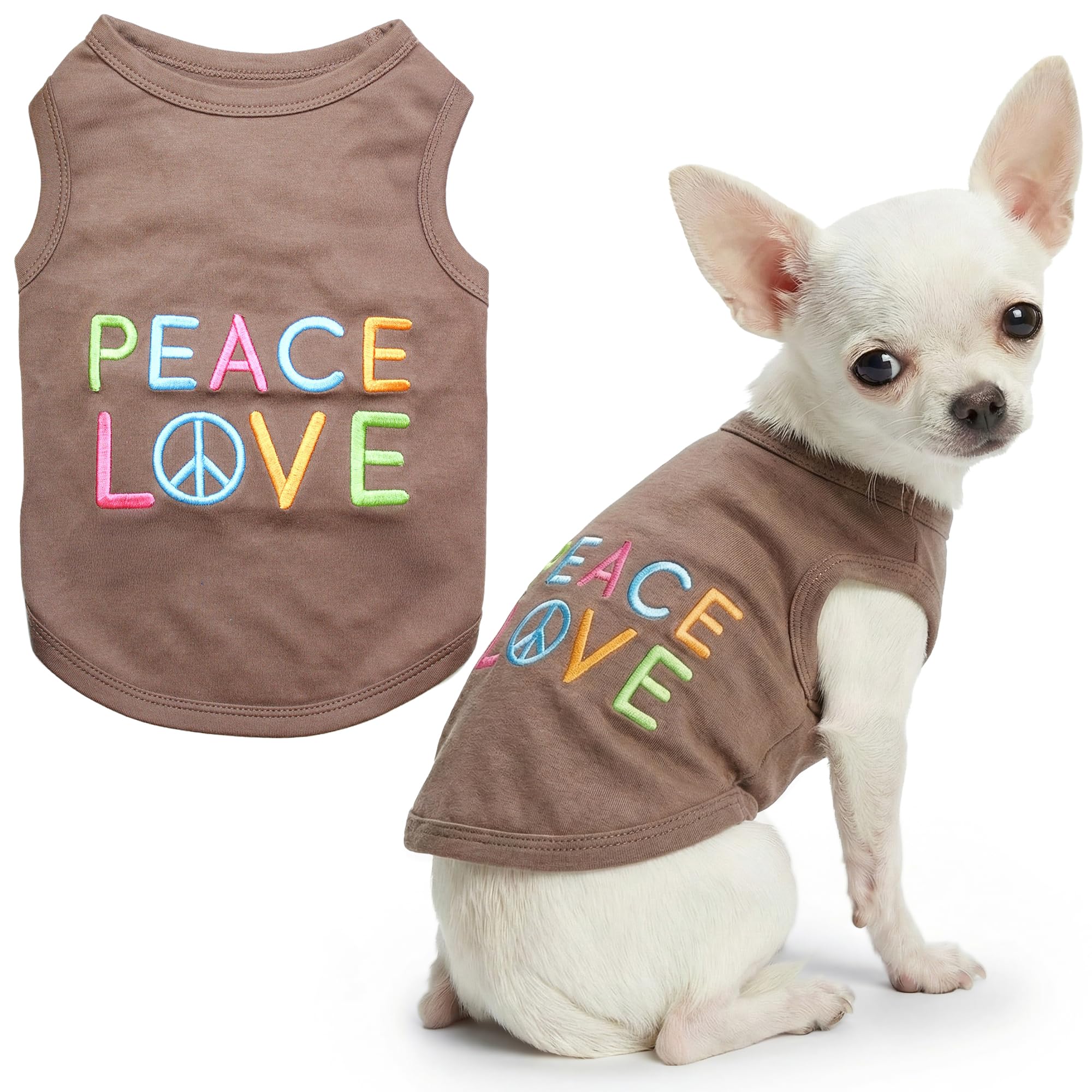 Parisian Pet Peace Love Dog T-Shirt, XX-Small