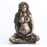 Veronese Design 2.5" Mother Earth Gaia Sitting Lotus Pose Resin Figurine Painted Bronze Finish