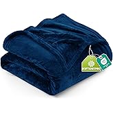 Utopia Bedding Fleece Blanket Twin Size Navy (60x80 Inches) Ultra Soft Warm Lightweight Microfiber Breathable Anti-Static Cozy Winter Bed Blanket, All-Season Home Decor Gift for Men & Women