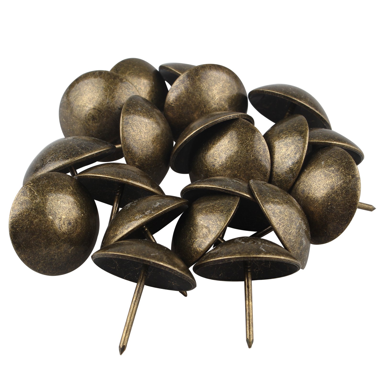 HALJIA 20Pcs Vintage Upholstery Nail Decorative Tack Antique Bronze Stud for Jewelry Gift Box Sofa Decoration 30 * 30mm