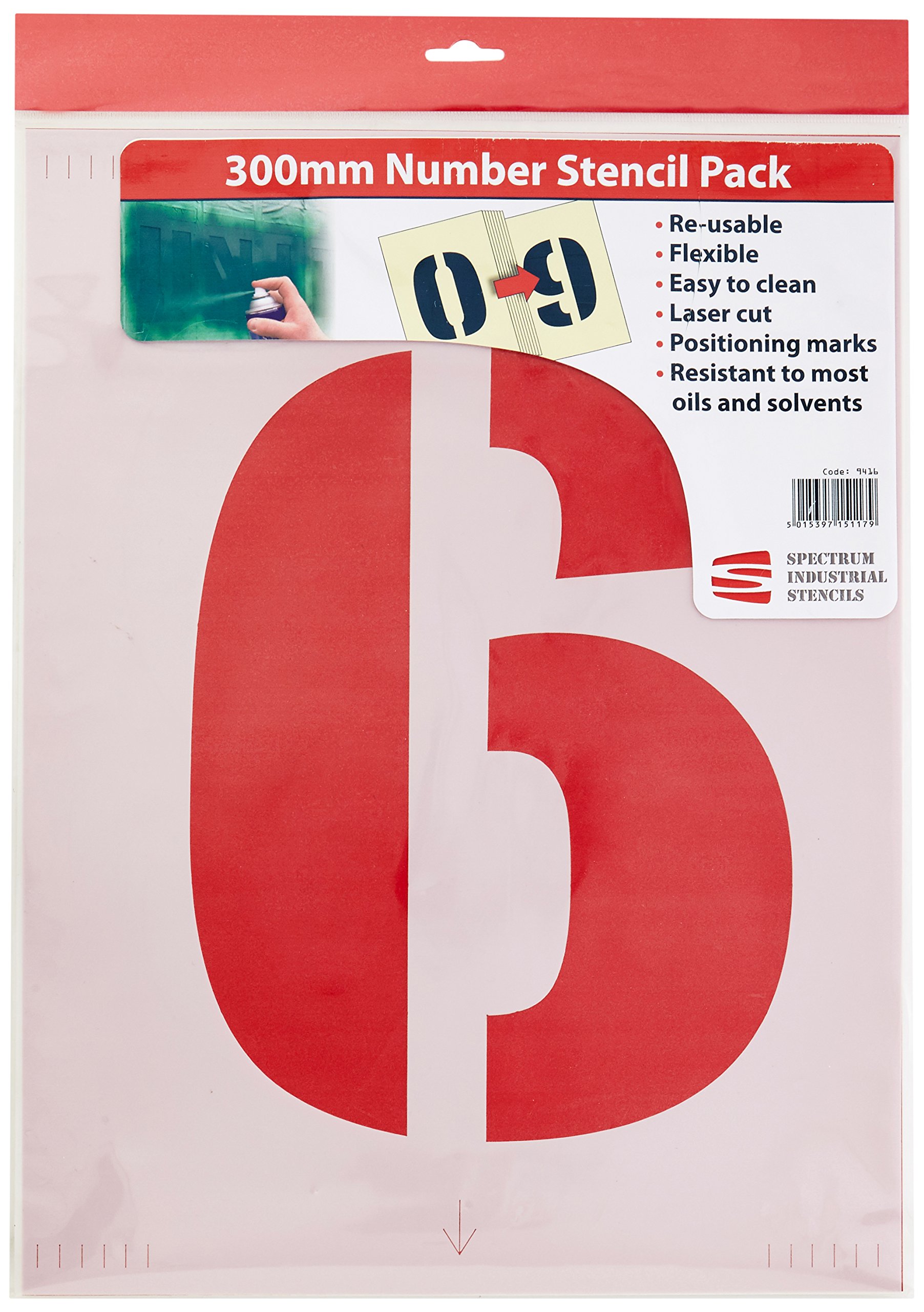 Scan 9416 300mm Number Stencil Kit