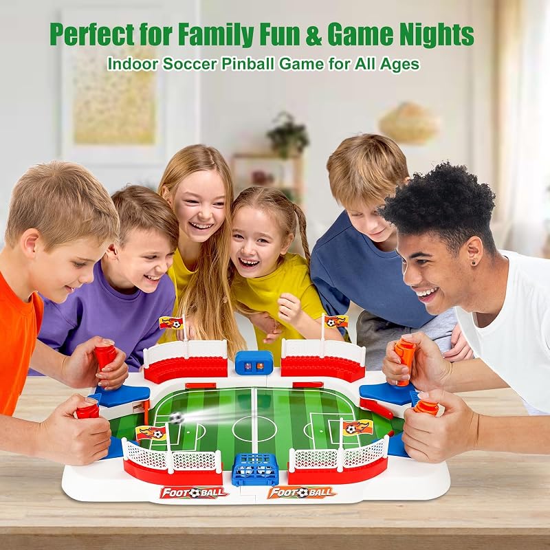 Fußballgeschenke für Jungen – Mini-Fußball-Tischfußball-Brettspiel für Kinder im Alter von 5 6 7 8-12 Jahren, Indoor-Sport-Flipper-Maschine, Spielzeug für Weihnachten und Geburtstag (Reliefdesign 1)