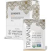 Truvani Vegan Pea Protein Powder | Vanilla | 20g Organic Plant Based Protein | Single Serving Travel Packets | 10 Servings | Keto | Gluten & Dairy Free | Low Carb | No Added Sugar