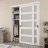 Paintable Sliding Closet Door 60" x 80", 5 Lite