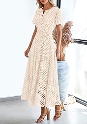 PRETTYGARDEN Womens 2025 Summer Maxi Dress Short