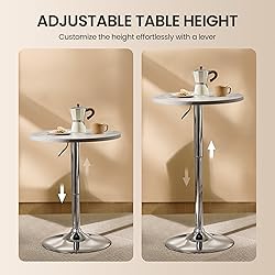 Yaheetech Round Bar Table, Adjustable Height and