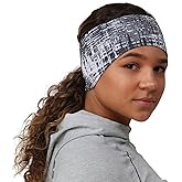 TrailHeads Print Headband | Ponytail Headband for Women | Ear Warmer for running and hiking - grey matrix