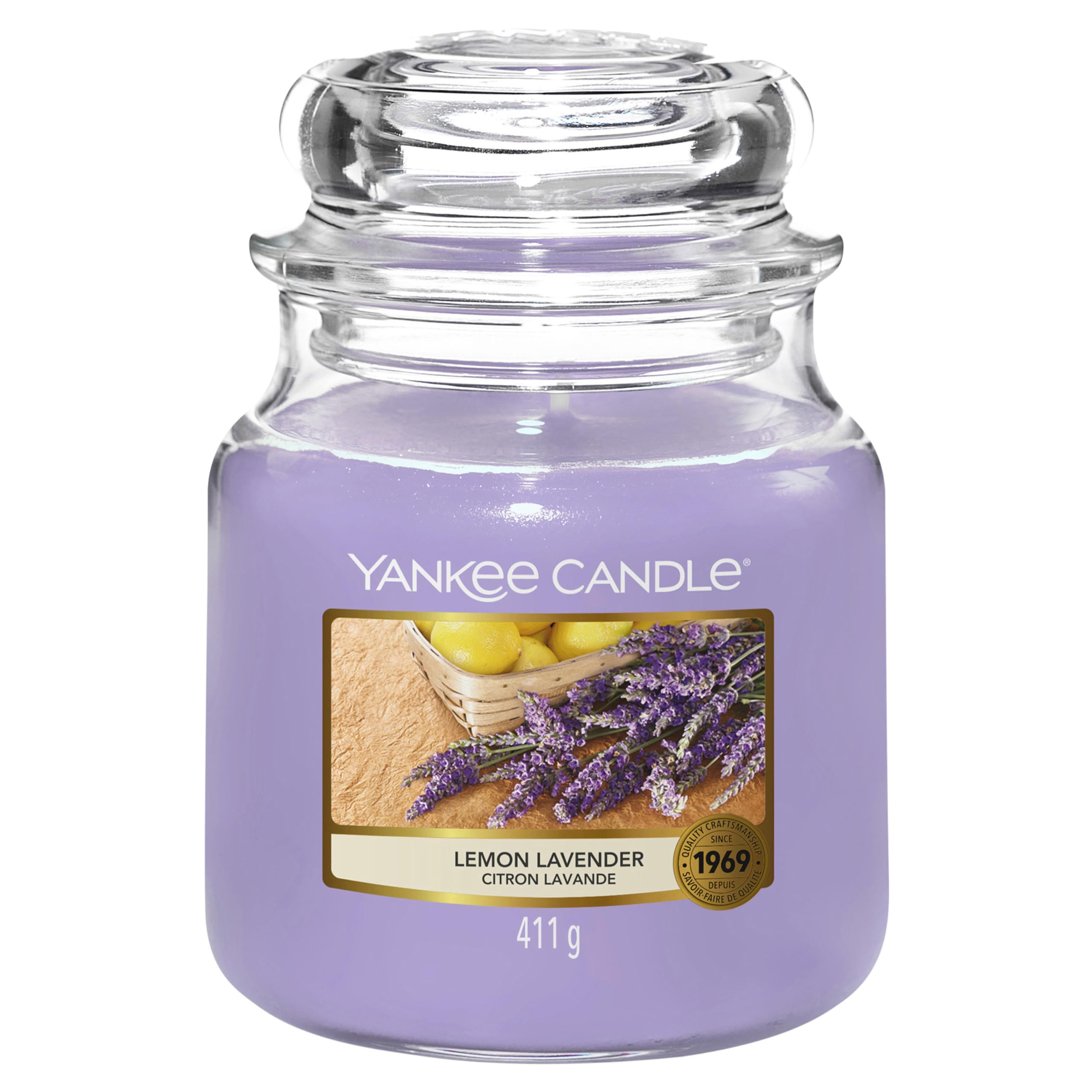 Yankee Candle Scented Candle | Lemon Lavender Medium Jar Candle| Long Burning Candles: up to 75 Hours | Gifts for Women