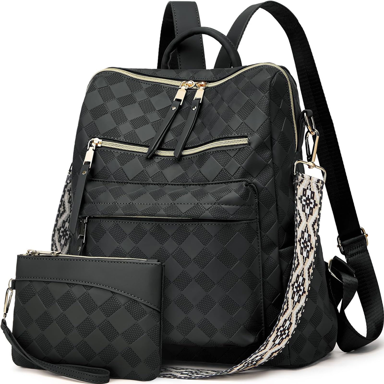 Photo 1 of Makes Backpack Purse for Women PU Leather Travel Satchel Handbag Convertible Design Bag with Purse 2 Piece