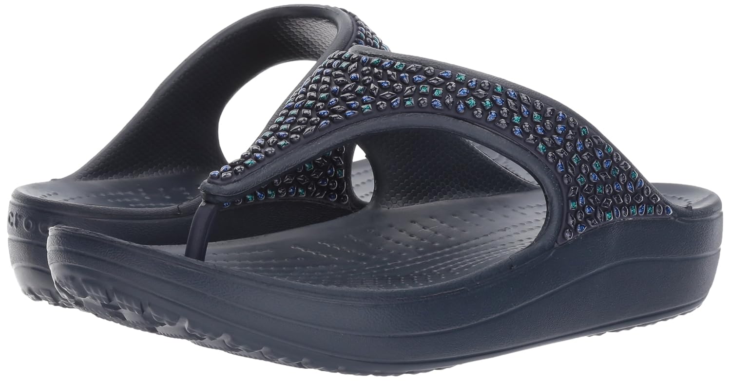 crocs women's sloane embellished flip-flops