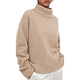 PRETTYGARDEN Womens Turtleneck Long Sleeve Sweater 2026 Fall Trendy Loose Fit Casual Tops Chunky Knit Pullover Sweaters