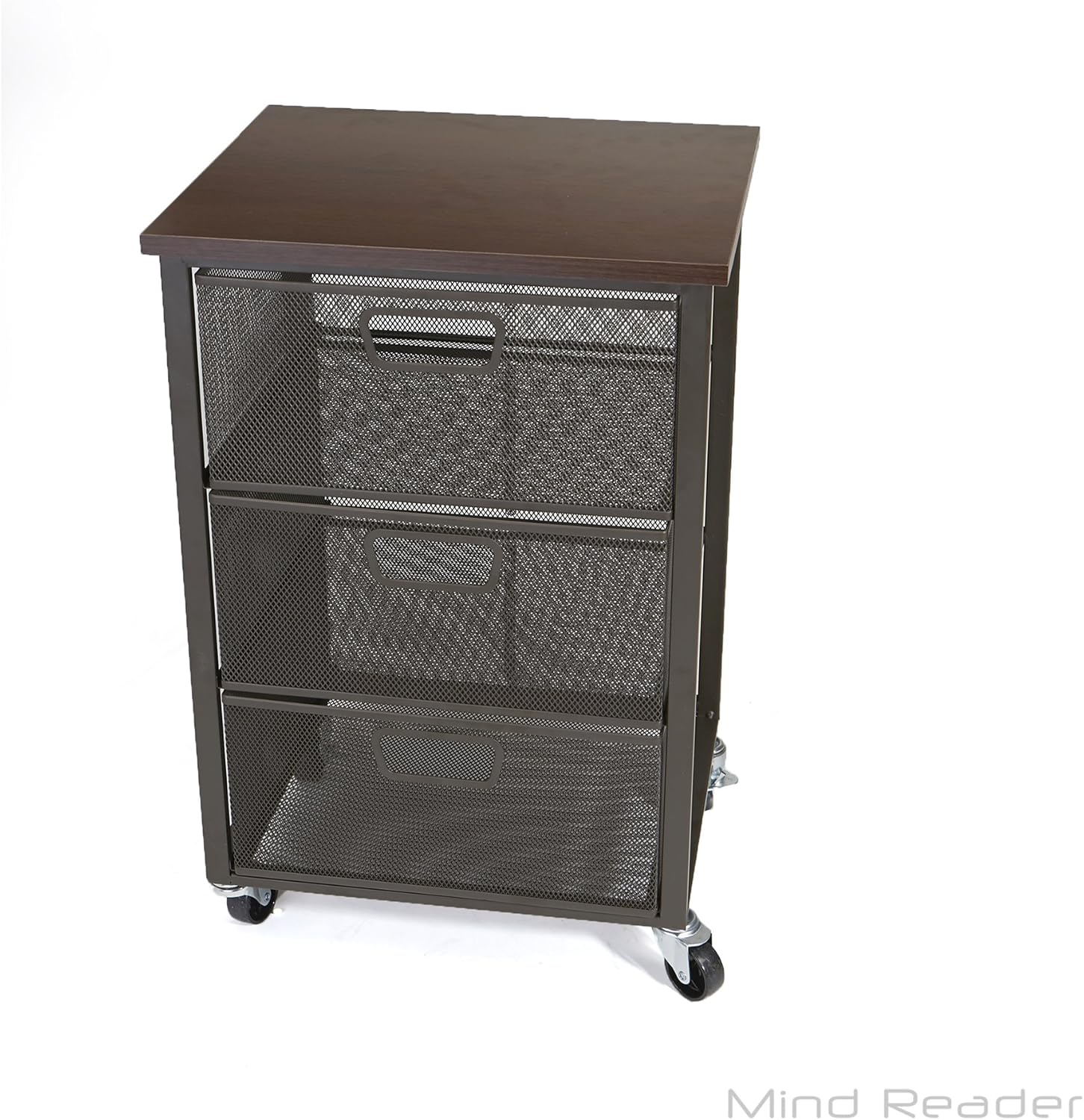 Mind Reader Rolling Storage Cart with 3 Drawers, File Storage Cart, Utility Cart, Office Cart Drawer Storage, Bathroom Storage: Kitchen & Dining