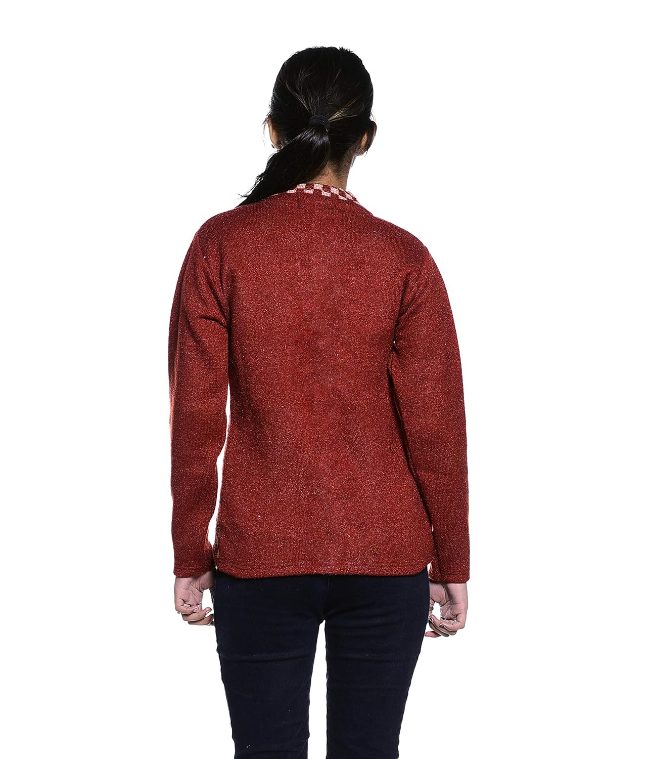 pilot full sleeve woolen women cardigan rust