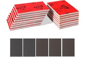 TCHRULES Sanding Sponge, 15 Pcs 320-2500 Grit Sanding Block Pads Dry Wet Sanding Sponge Soft Foam Fine Drywall Sandpaper for Crafts Reusable for Furniture Wood Model Drywall Metal Rust Removal