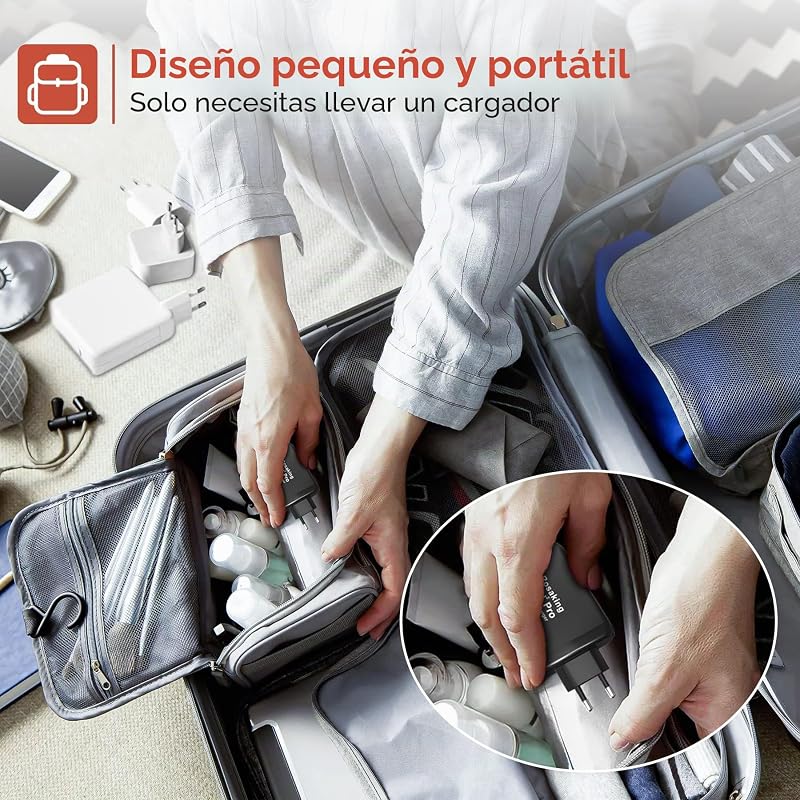 Cargador USB C 200W,Cargador Rápido GAN III Tech,4 Puertos Cargador Rapido USB C para MacBook Air,Cargador Compatible con Samsung Galaxy Book