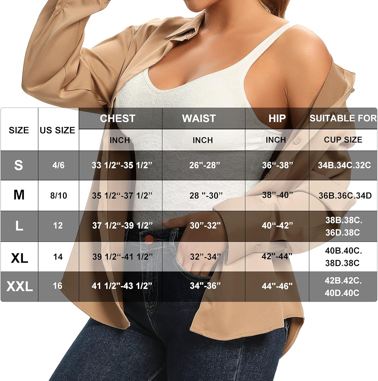 Tummy Control Camisole for Women Shapewear Tank Tops with Built in Bra Slimming Compression Top Vest Seamless Body Shaper at  Women’s Clothing store