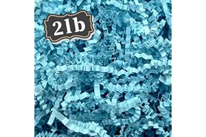 ZEBMOON 2 LB Blue C Crinkle Cut Paper Shred Filler Great for Gift Wrapping, Basket Filling, Birthday, Wedding, Valentine's Day, Mardi Gras, 2024 New Year Party Decorations Filling Supplies