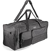 Fitdom 130L 36" Heavy Duty Extra Large Sports Gym Equipment Travel Duffle Bag W/Adjustable Shoulder Strap & 7 Compartments. Perfect for Soccer Baseball Basketball Hockey Football, Team Coaches & More