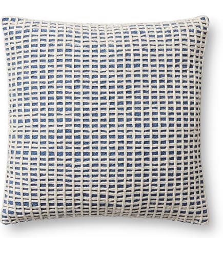 Loloi Angela Rose X Loloi Sophia Collection PAR0017 – Funda Azul De 18 X 18 Pulgadas Con Almohada De Poliester