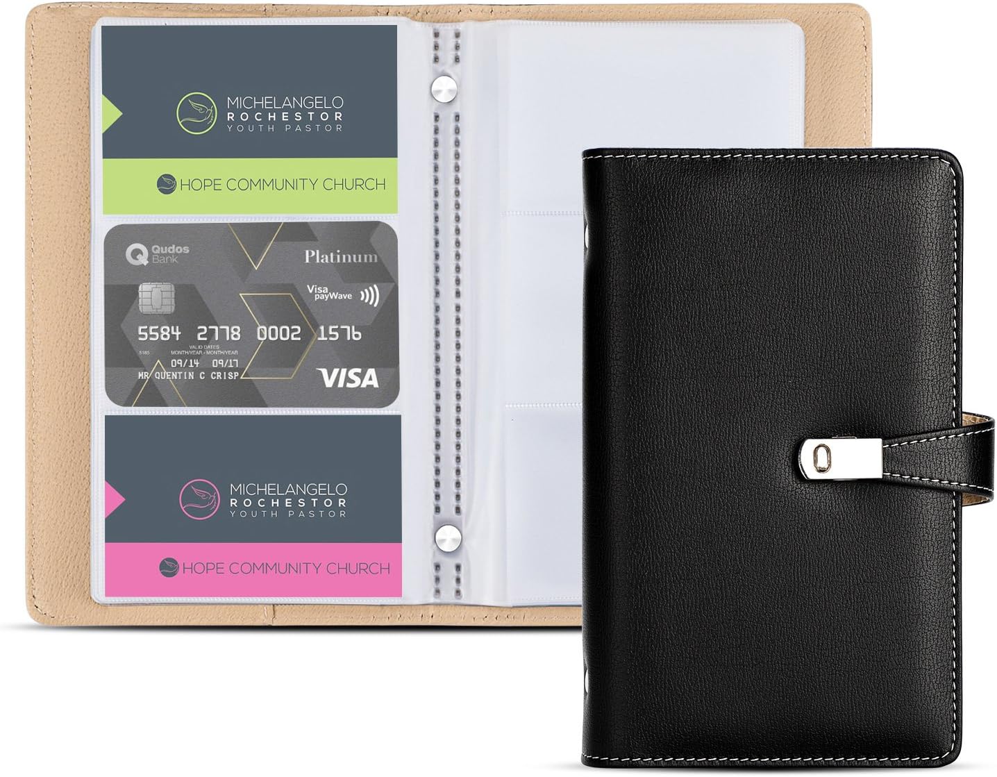 Business Card Holder Book, AHGXG Business Card Book Case