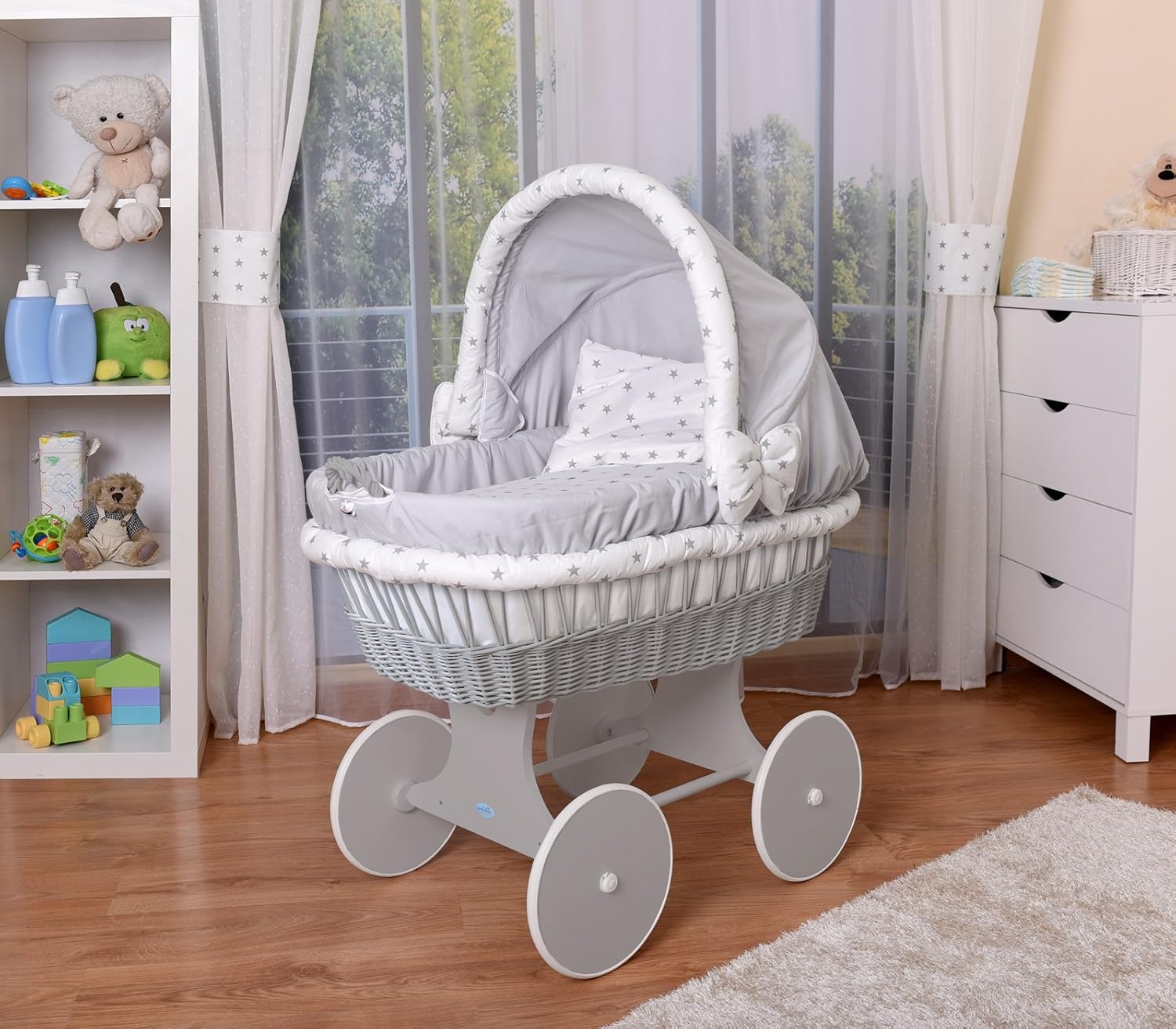 waldin baby wicker cradle moses basket